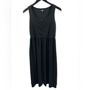 Frye Ladies Button Front Midi Dress Size XS Black Summer Travel Normcore